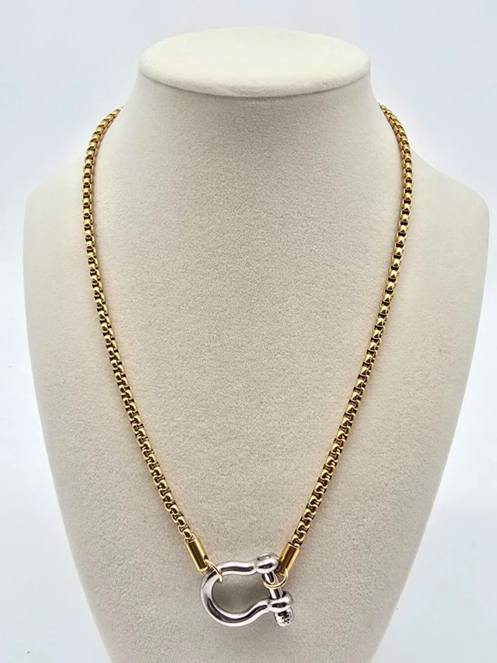 Horse Show Style Stainless Steel Chain with Authentic Louis Vuitton Padlock